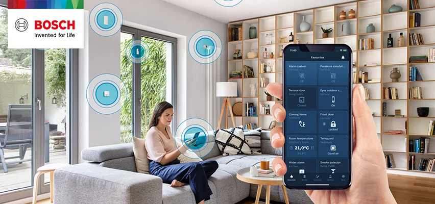 Smartphone mit Smart Home Anwendung von Bosch